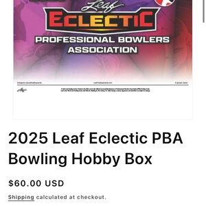 2025 Leaf Eclectic PBA Bowling Hobby Box